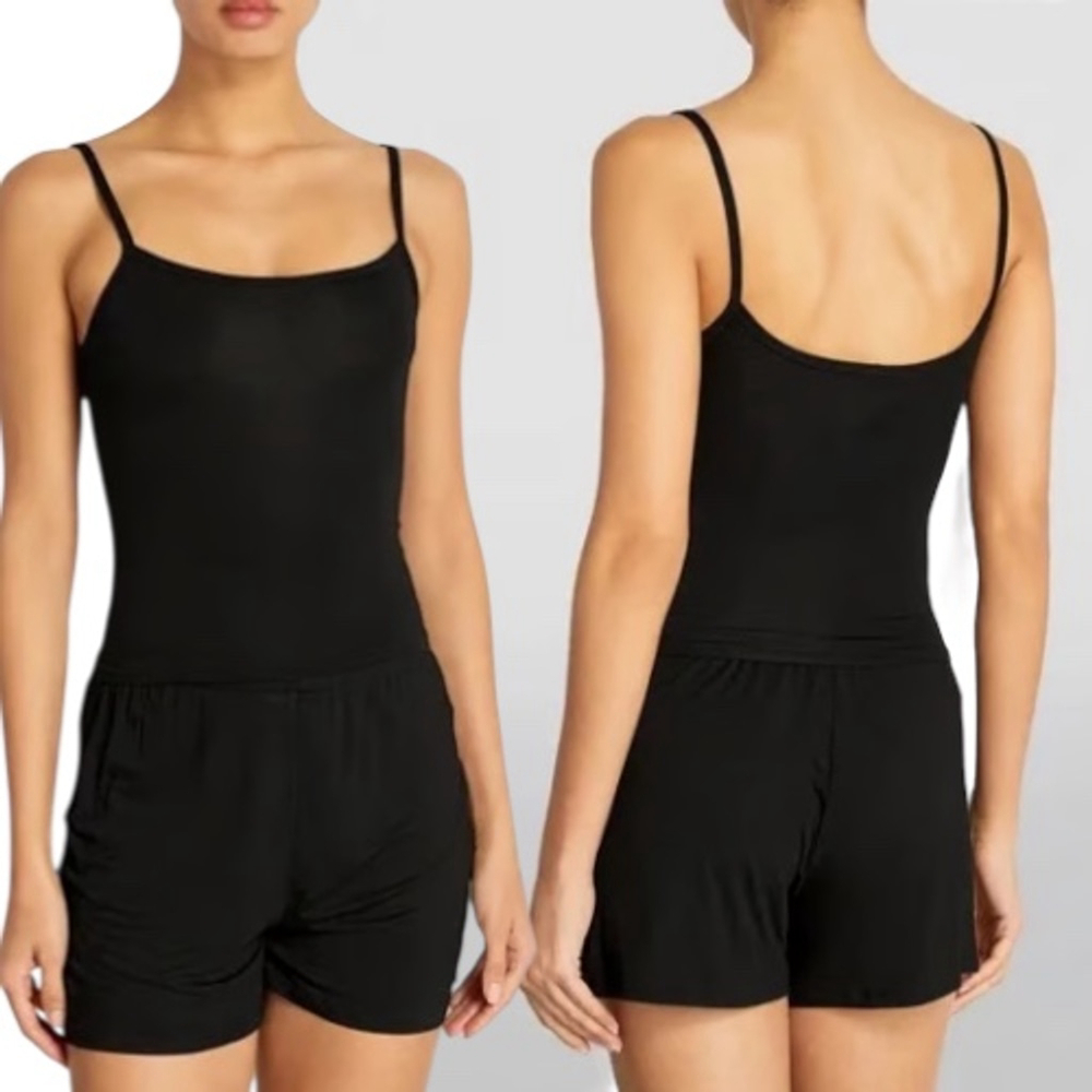 Skims Kim Kardashian Black Onyx Sleep Short Cami Set Relaxed Soft Plus Size 2X - Picture 1 of 12